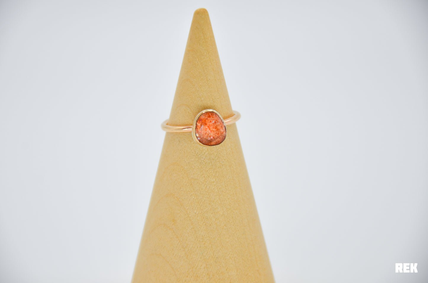 Gold Fill Rose Cut Sunstone Size 6.75
