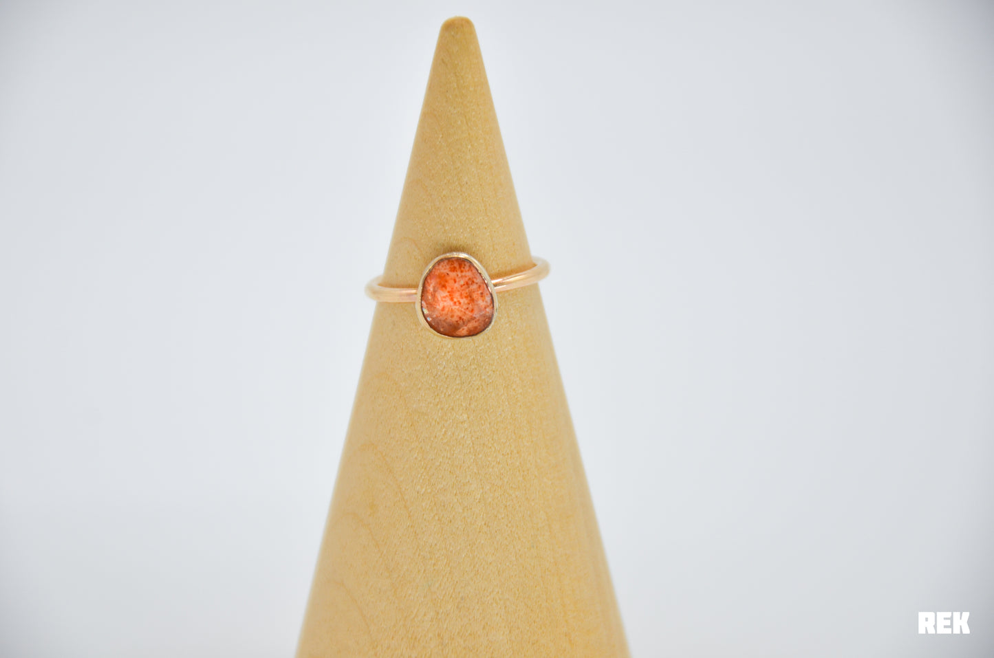 Gold Fill Rose Cut Sunstone Size 6.75