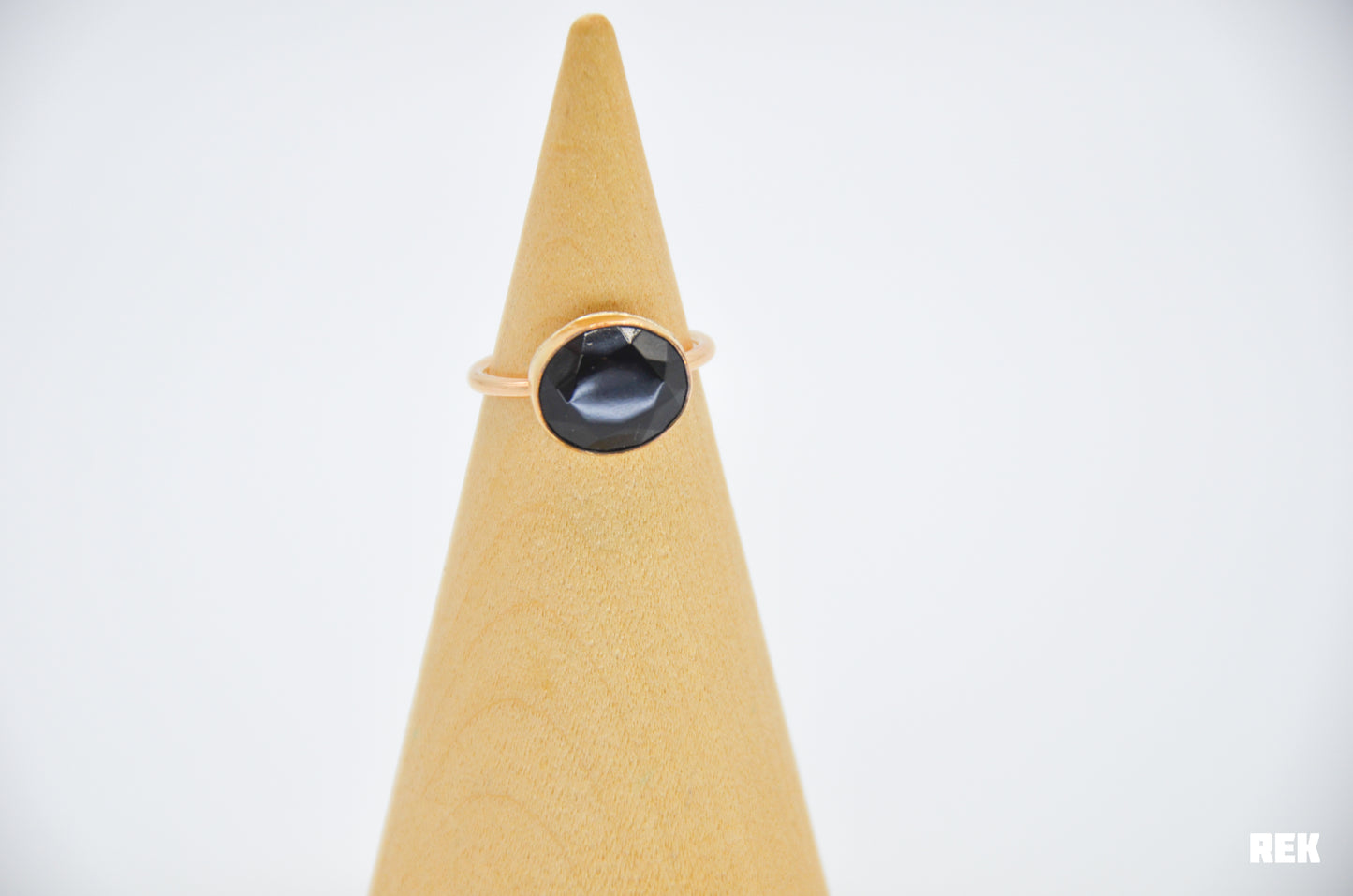 Gold Fill Rose Cut Onyx Size 6.5