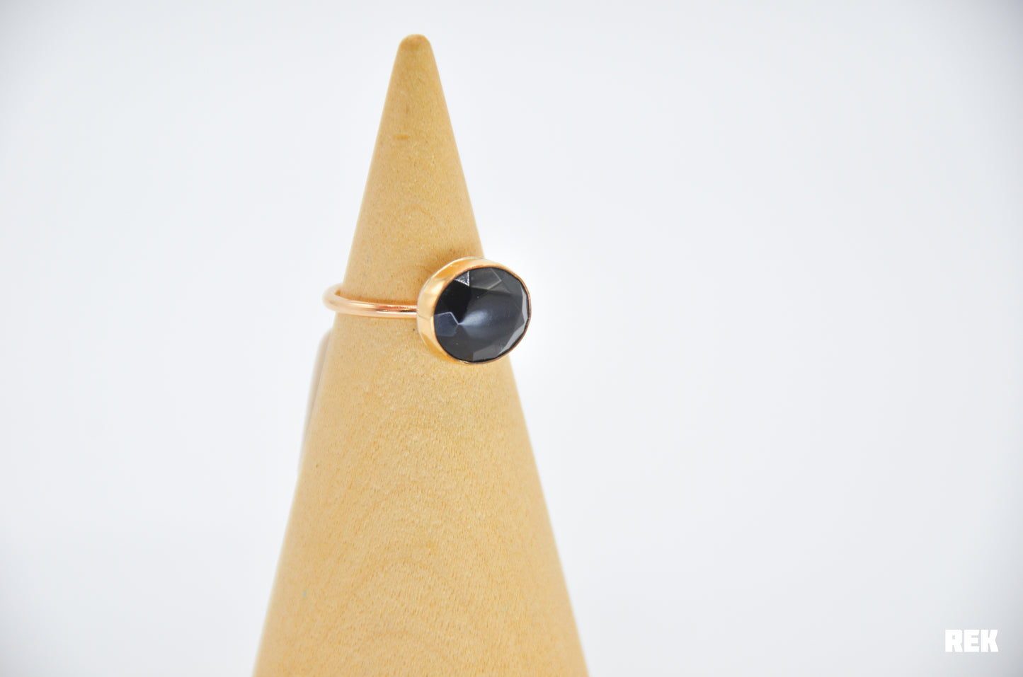 Gold Fill Rose Cut Onyx Size 6.5