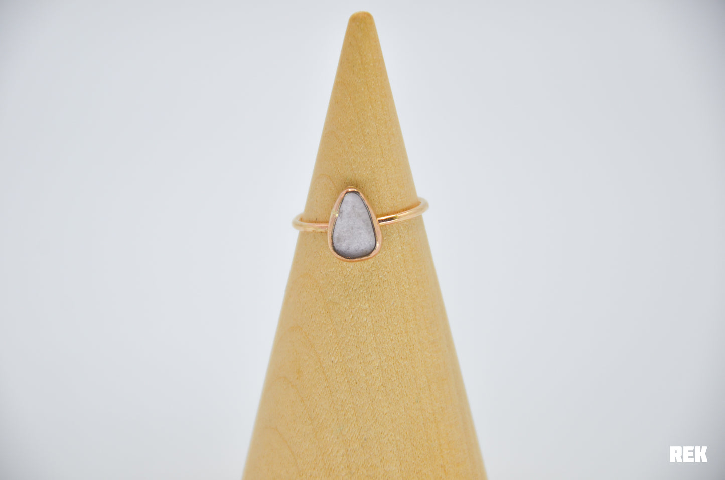 Gold Fill Lavender Sea Glass Size 7.5