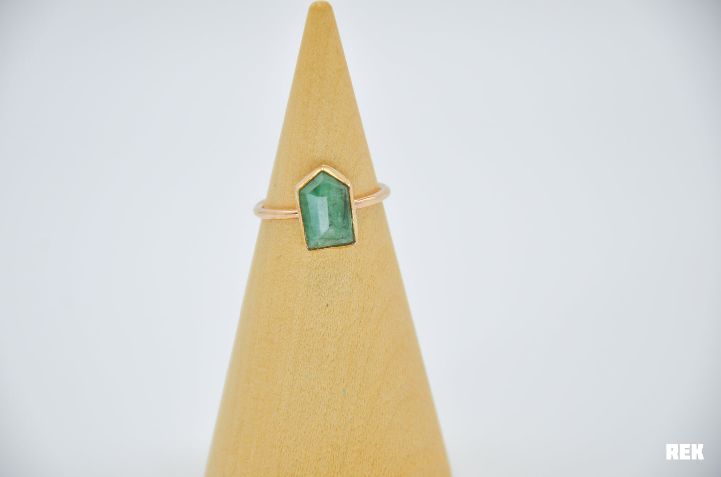 Gold Fill Rose Cut Emerald Size 8.25