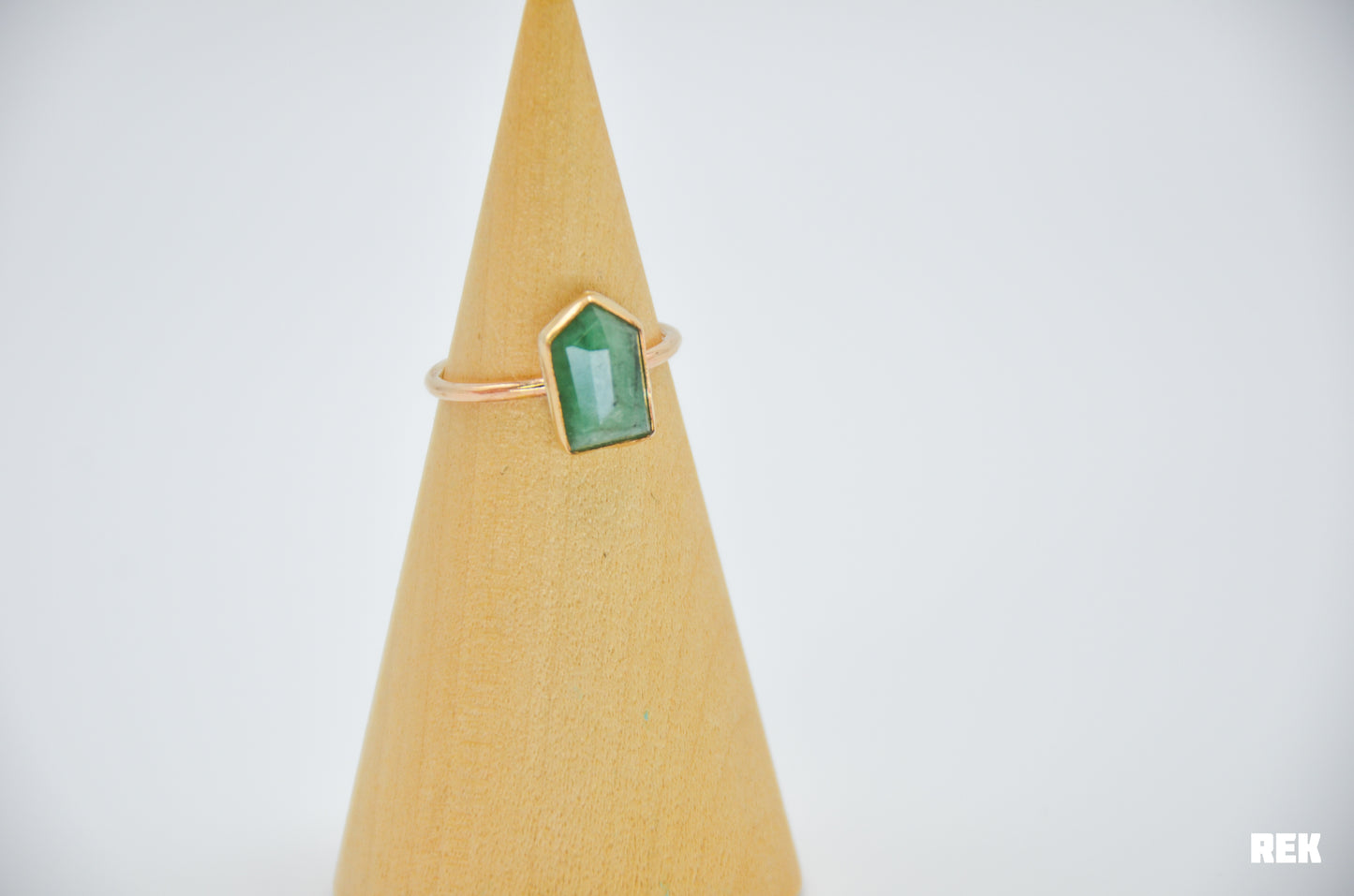 Gold Fill Rose Cut Emerald Size 8.25