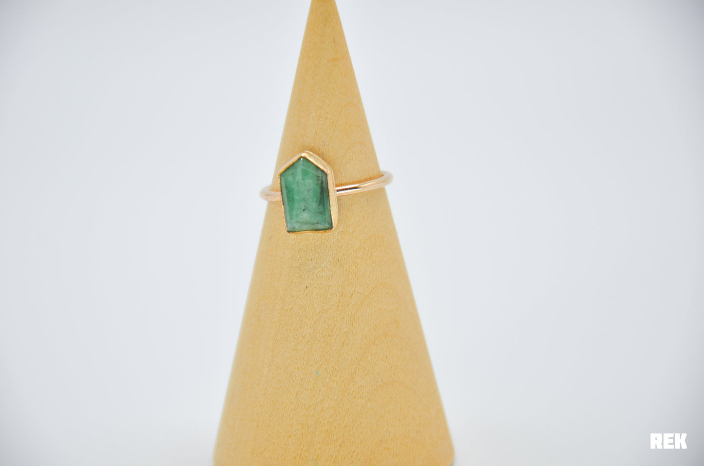 Gold Fill Rose Cut Emerald Size 8.25