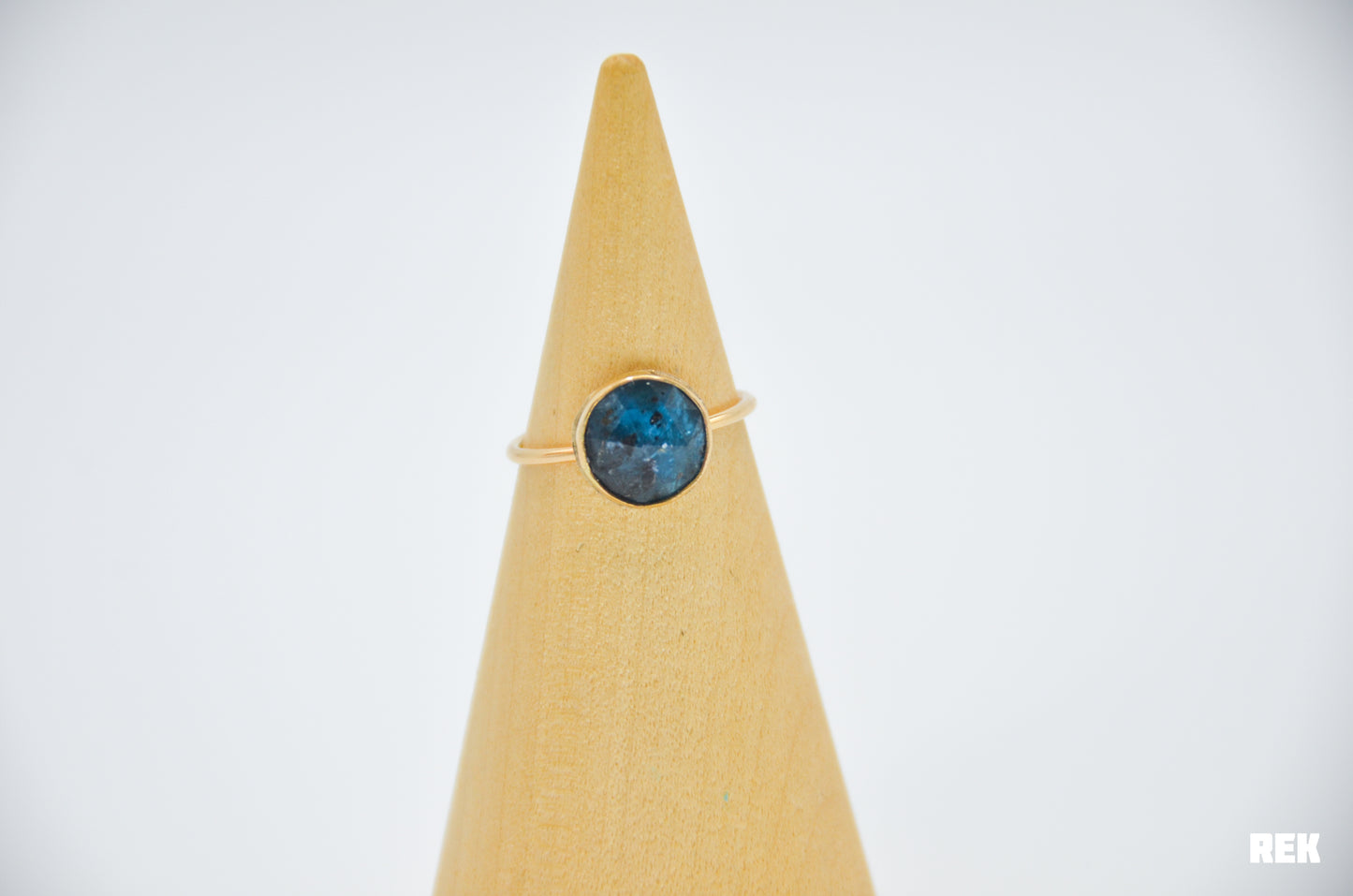 Gold Fill Rose Cut Teal Moss Kyanite Size 7.75