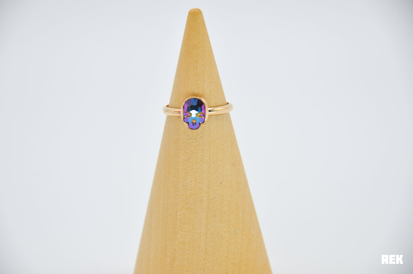 Gold Fill Swarovski Skull Size 6