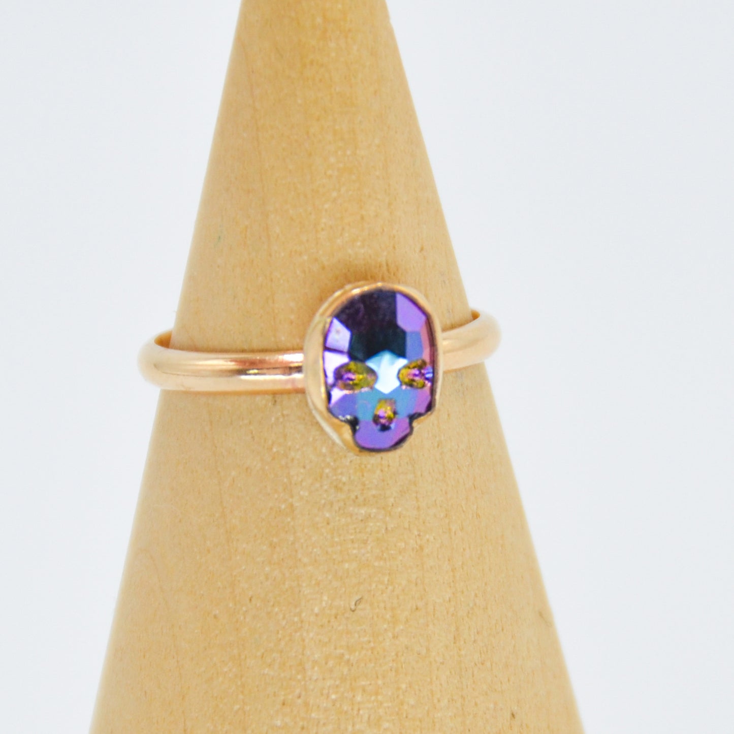 Gold Fill Swarovski Skull Size 6