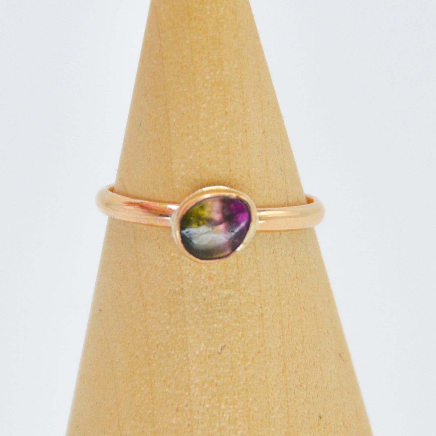 Gold Fill Watermelon Tourmaline Size 6.75