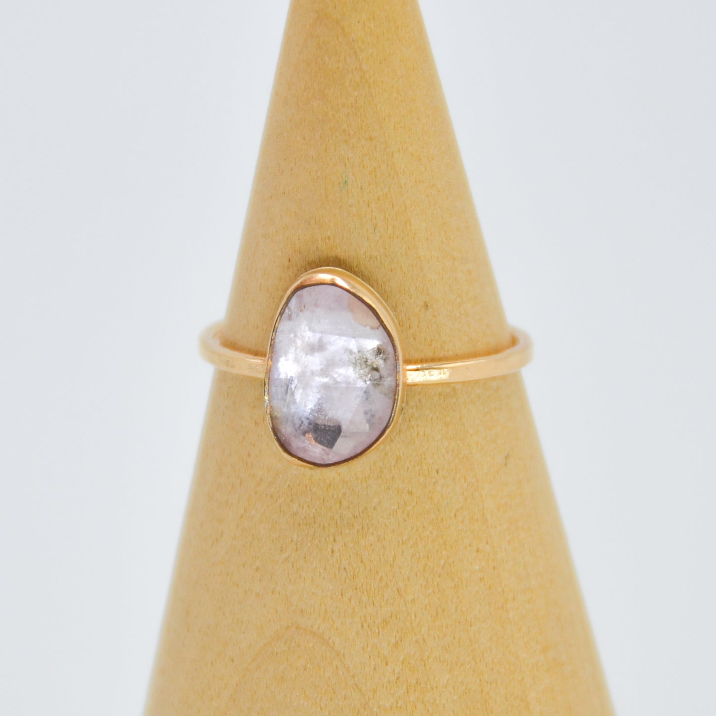 Gold Fill Rose Cut Morganite Size 8.75