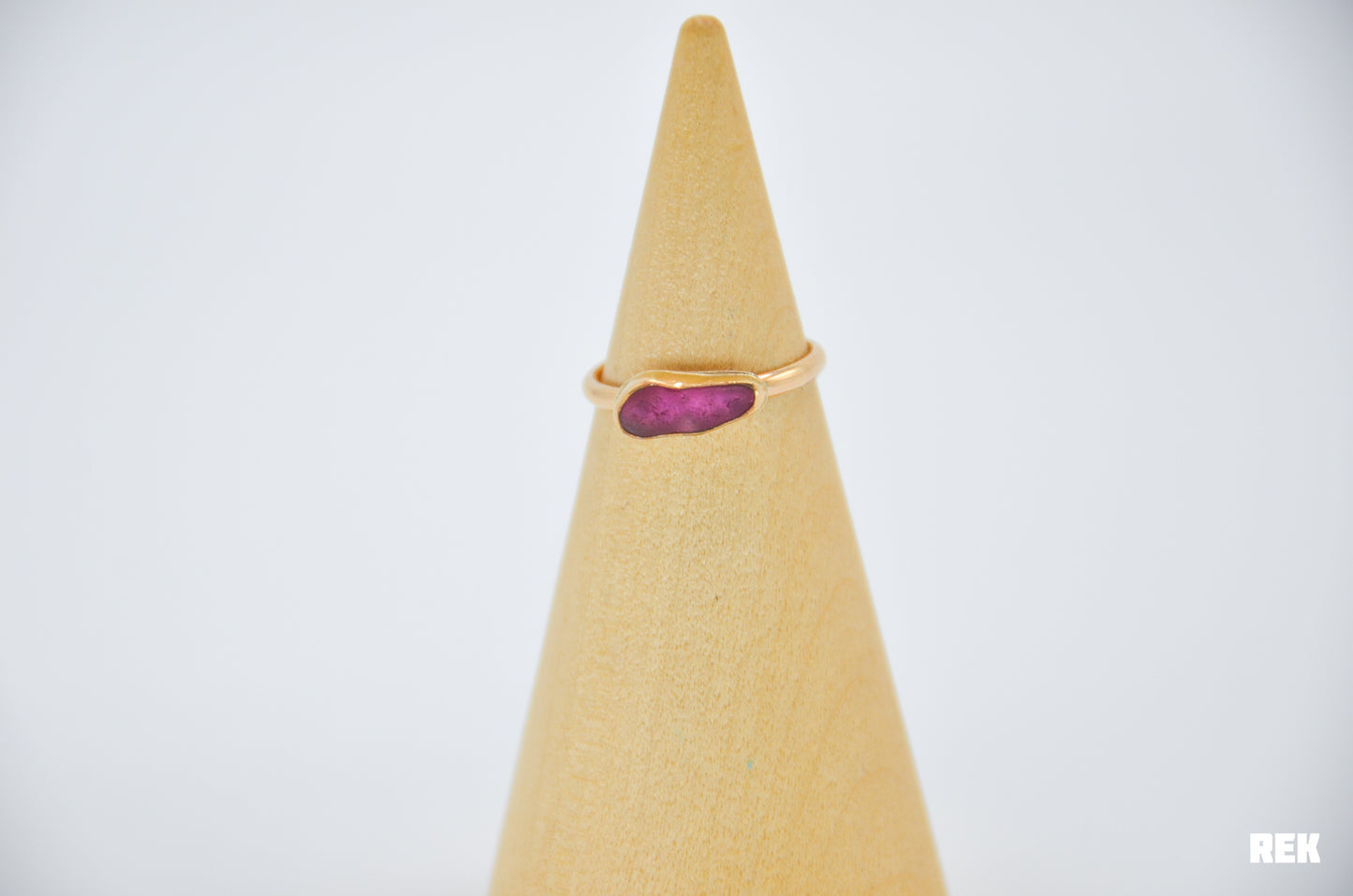 Gold Fill Purple Sea Glass size 7.25