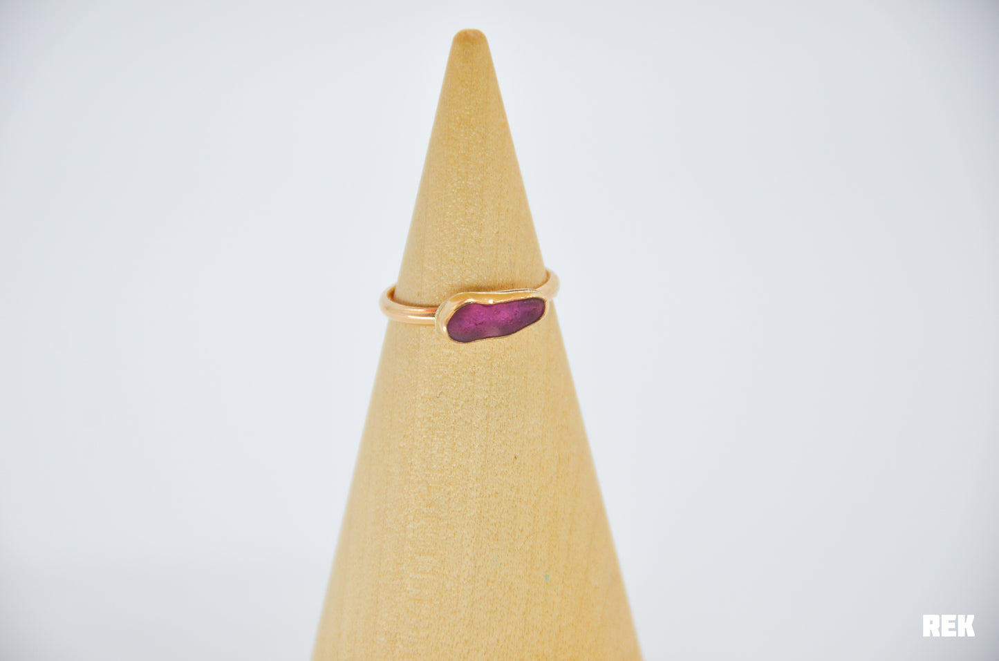 Gold Fill Purple Sea Glass size 7.25