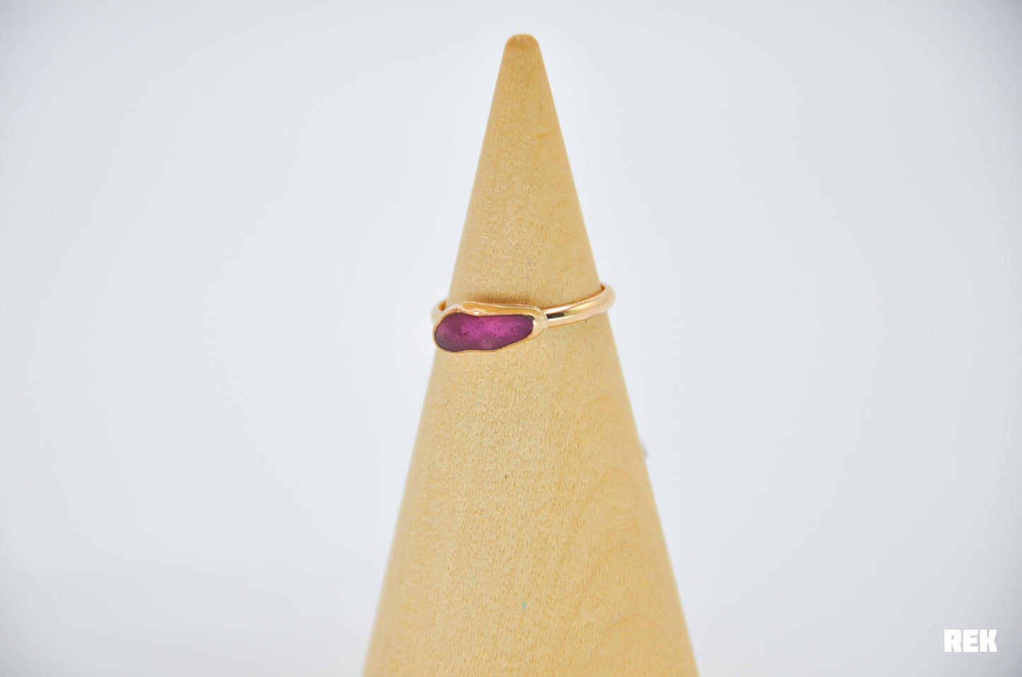 Gold Fill Purple Sea Glass size 7.25
