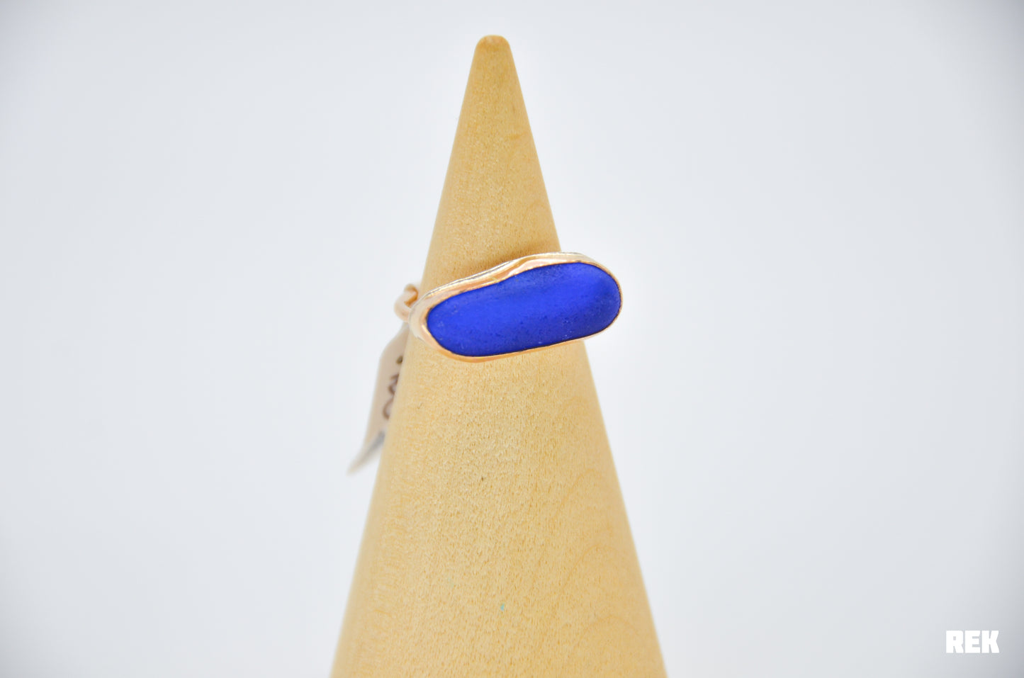 Gold Fill Large Cobalt Sea Glass Size 6.5