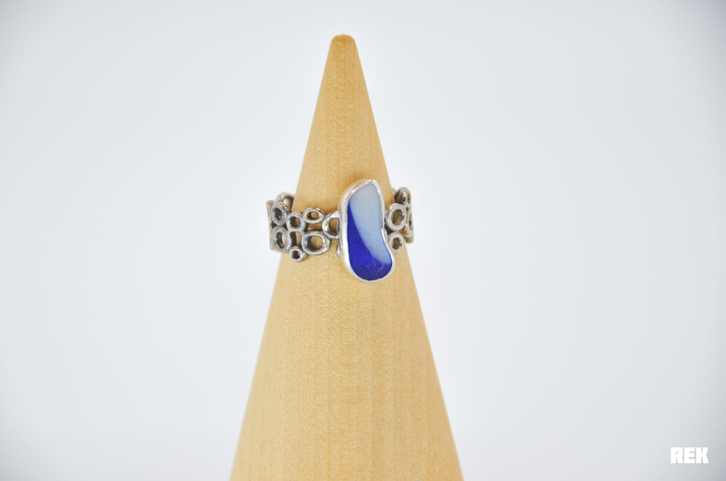 Multi white and blue sea glass size 9