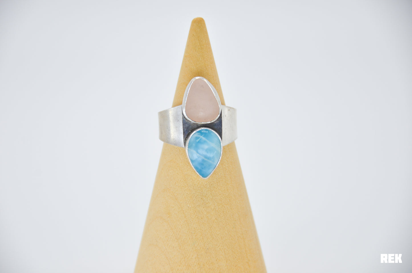 Pink sea glass and larimar size 8.75