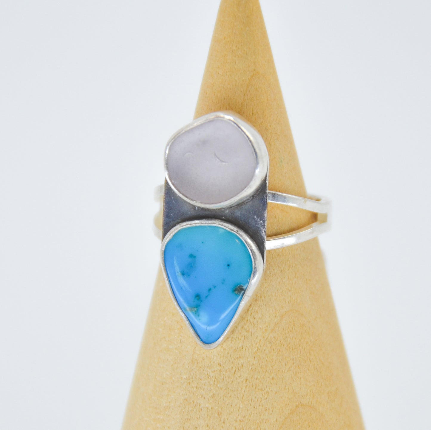 Lavender sea glass and sleeping beauty turquoise size 7