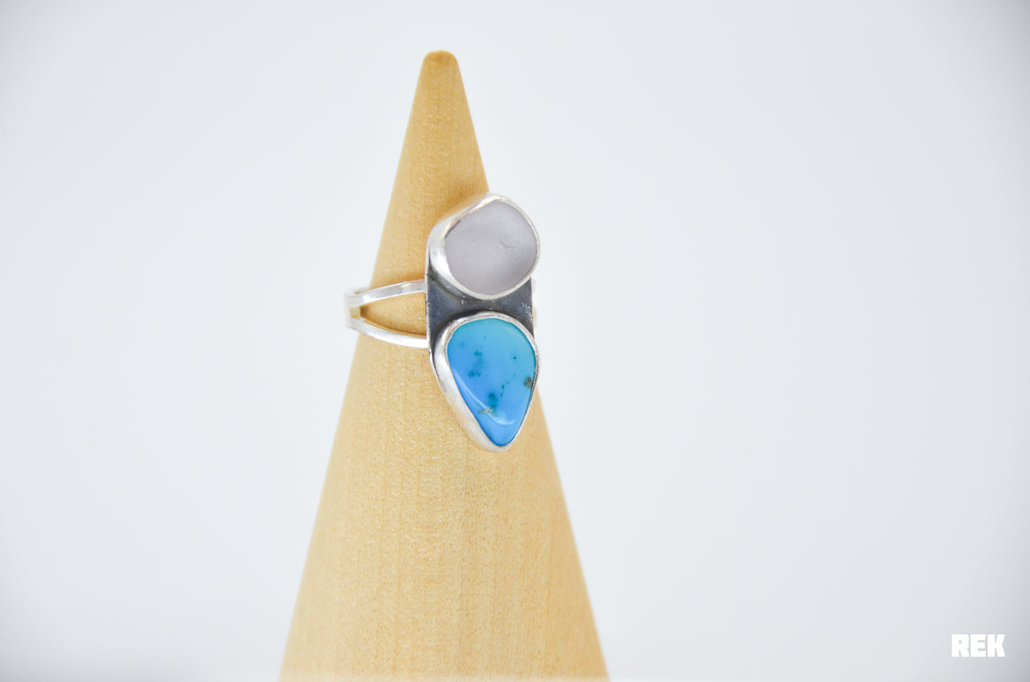 Lavender sea glass and sleeping beauty turquoise size 7