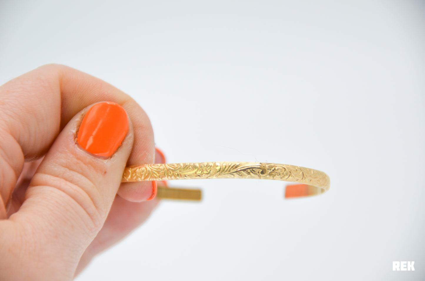 Gold fill floral wire cuff braclet