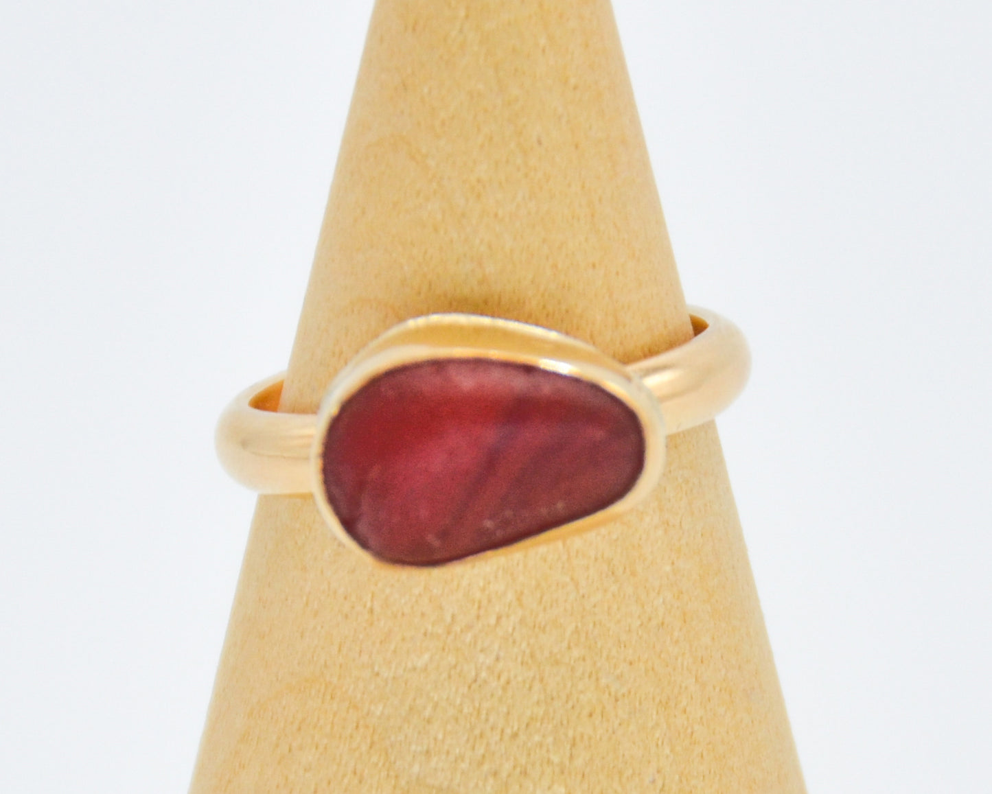 Gold Fill Multi Red Sea Glass Size 7.25