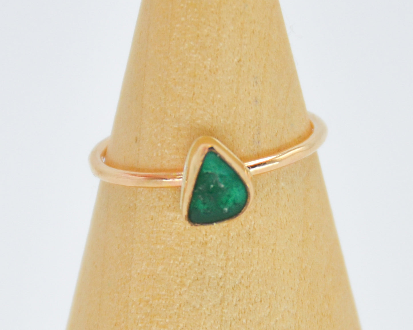 Gold Fill Deep Emerald Green Sea Glass Size 7.25