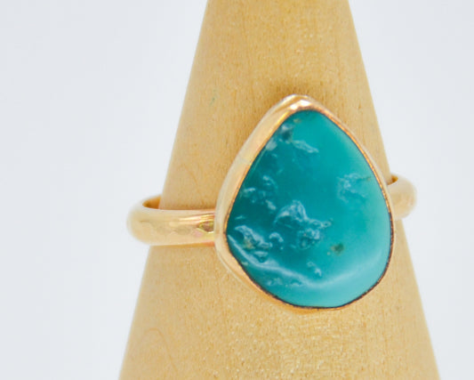 Gold Fill Sleeping Beauty Turquoise Size 7.75