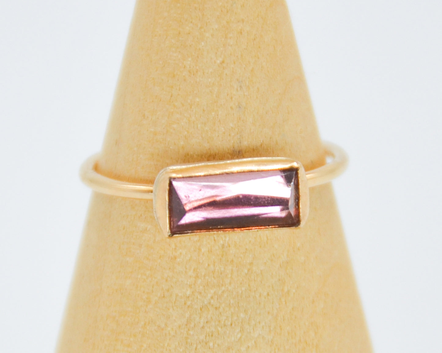 Gold Fill Rose Cut Pink Tourmaline Size 8