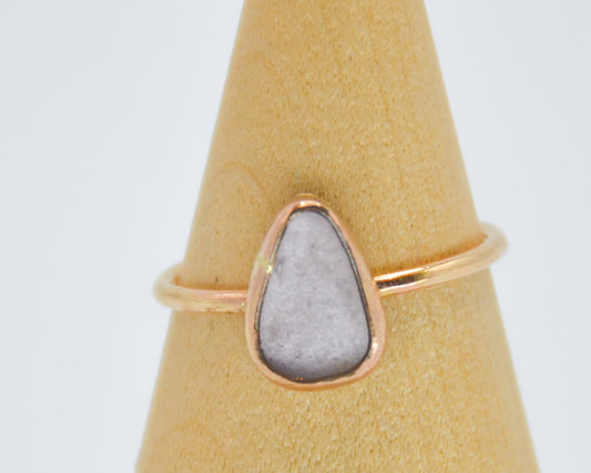 Gold Fill Lavender Sea Glass Size 7.5