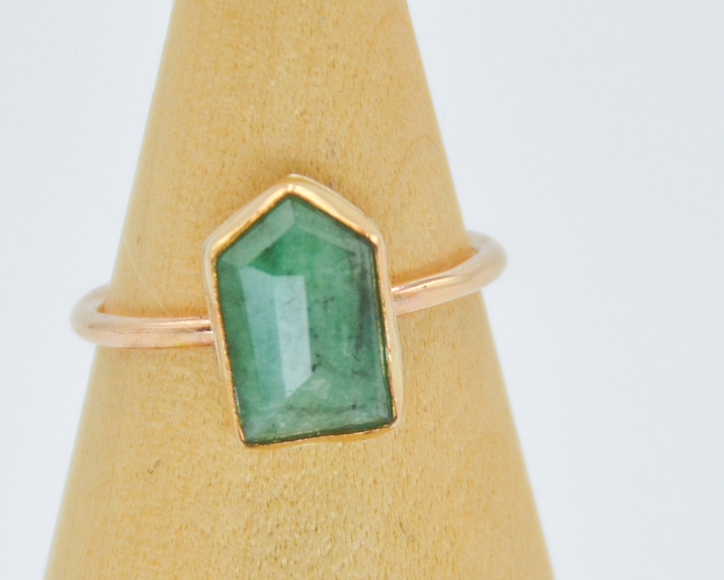 Gold Fill Rose Cut Emerald Size 8.25