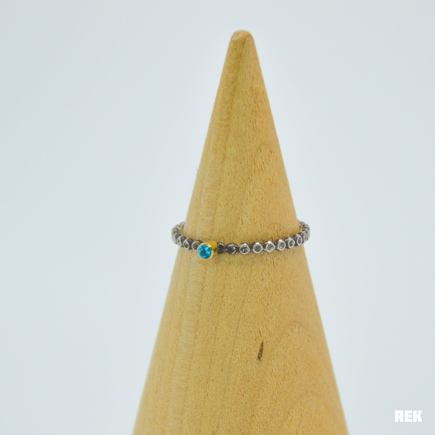 14k solid yellow gold and sterling silver 2mm Apatite size 7.5