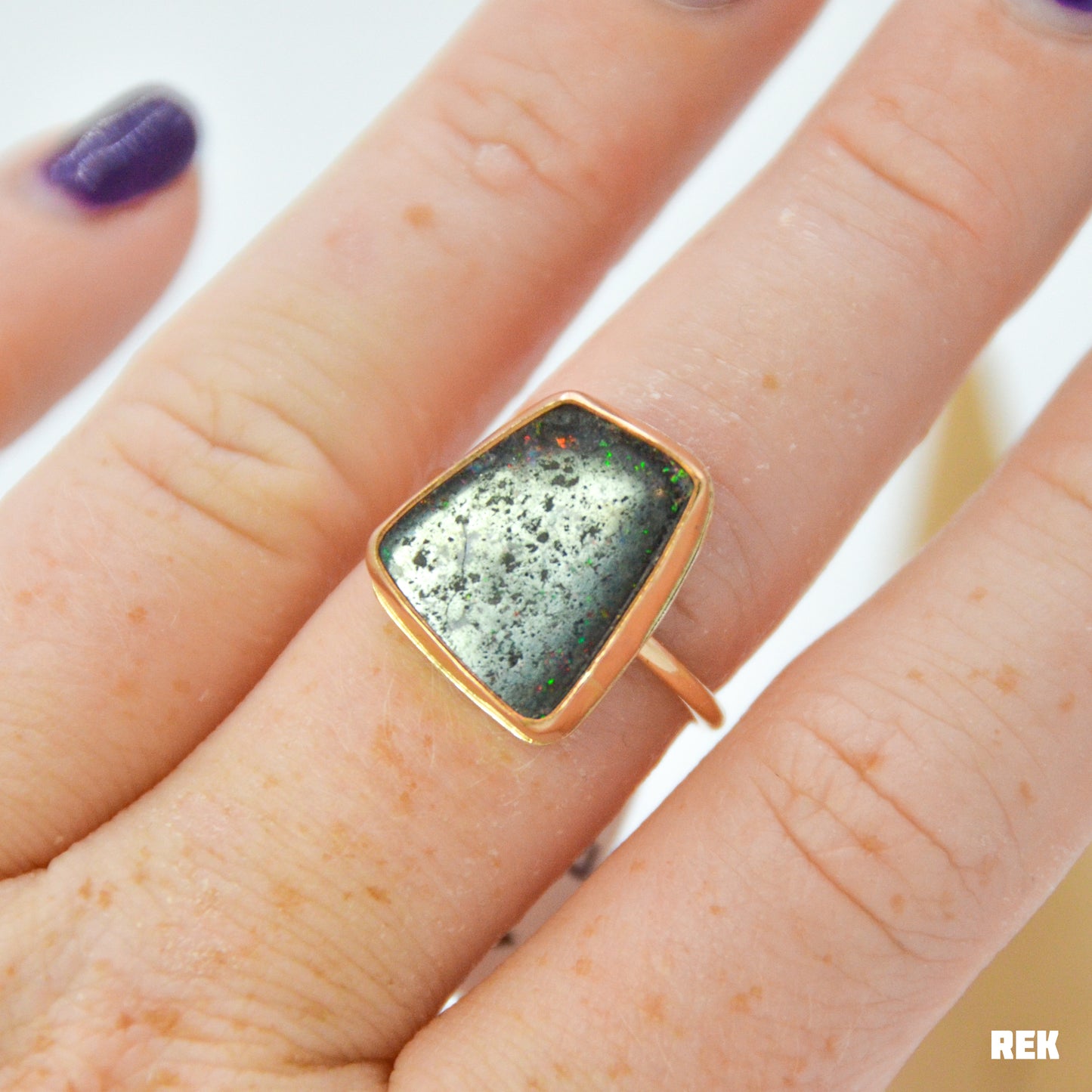 Gold Fill Australian Boulder Opal Size 7