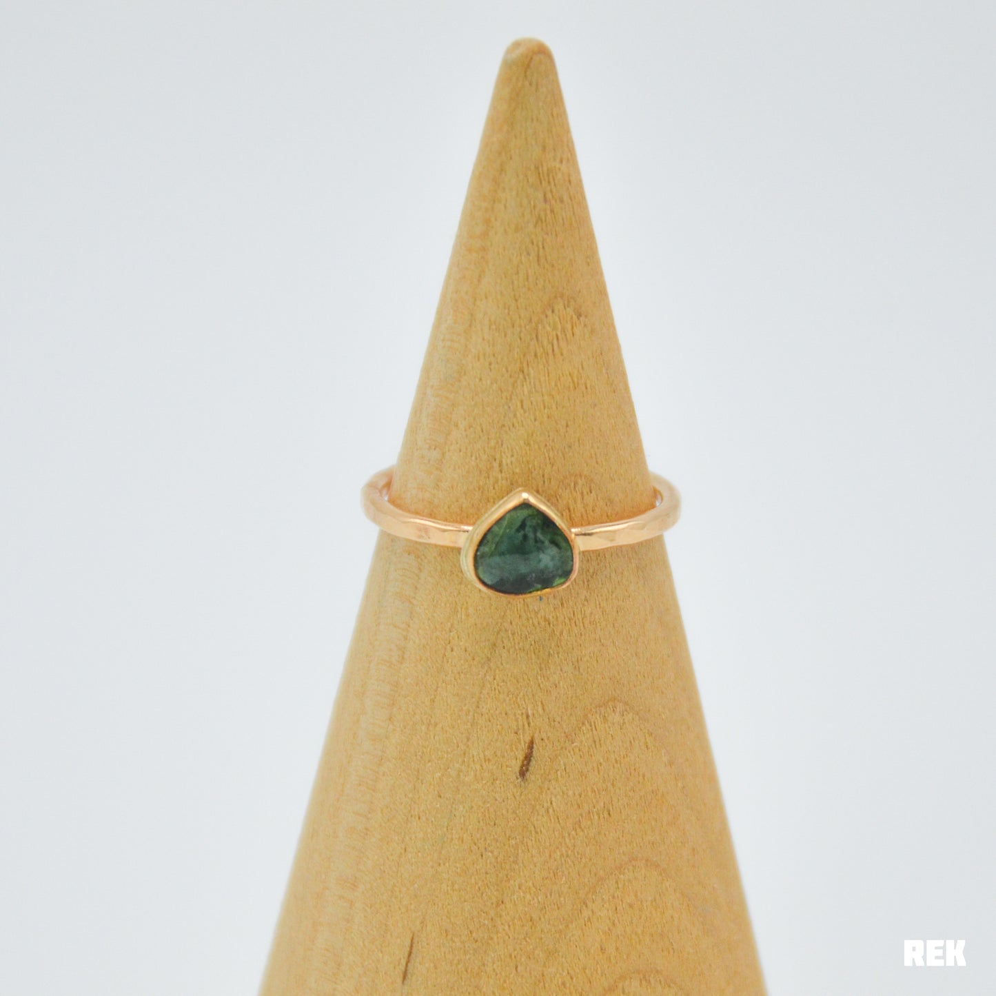 Gold fill rose cut green tourmaline size 7.5