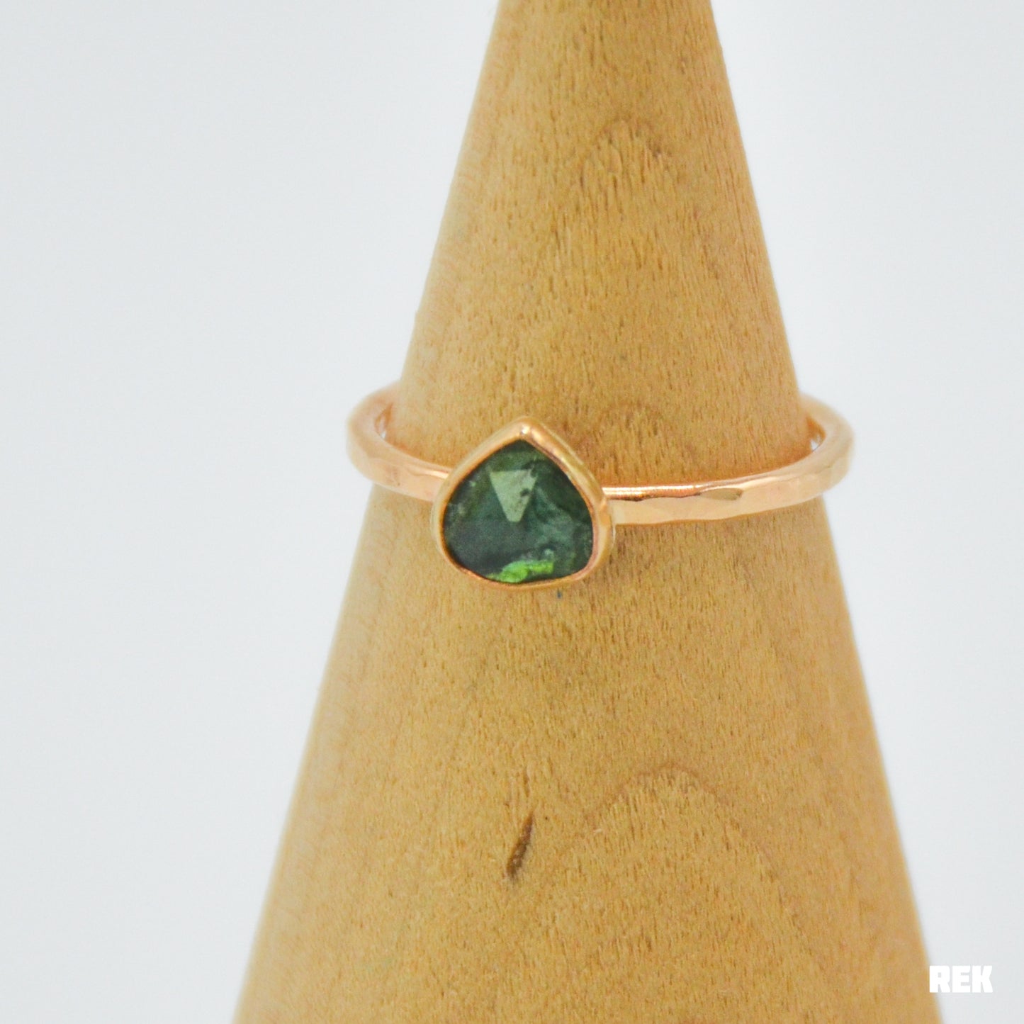 Gold fill rose cut green tourmaline size 7.5