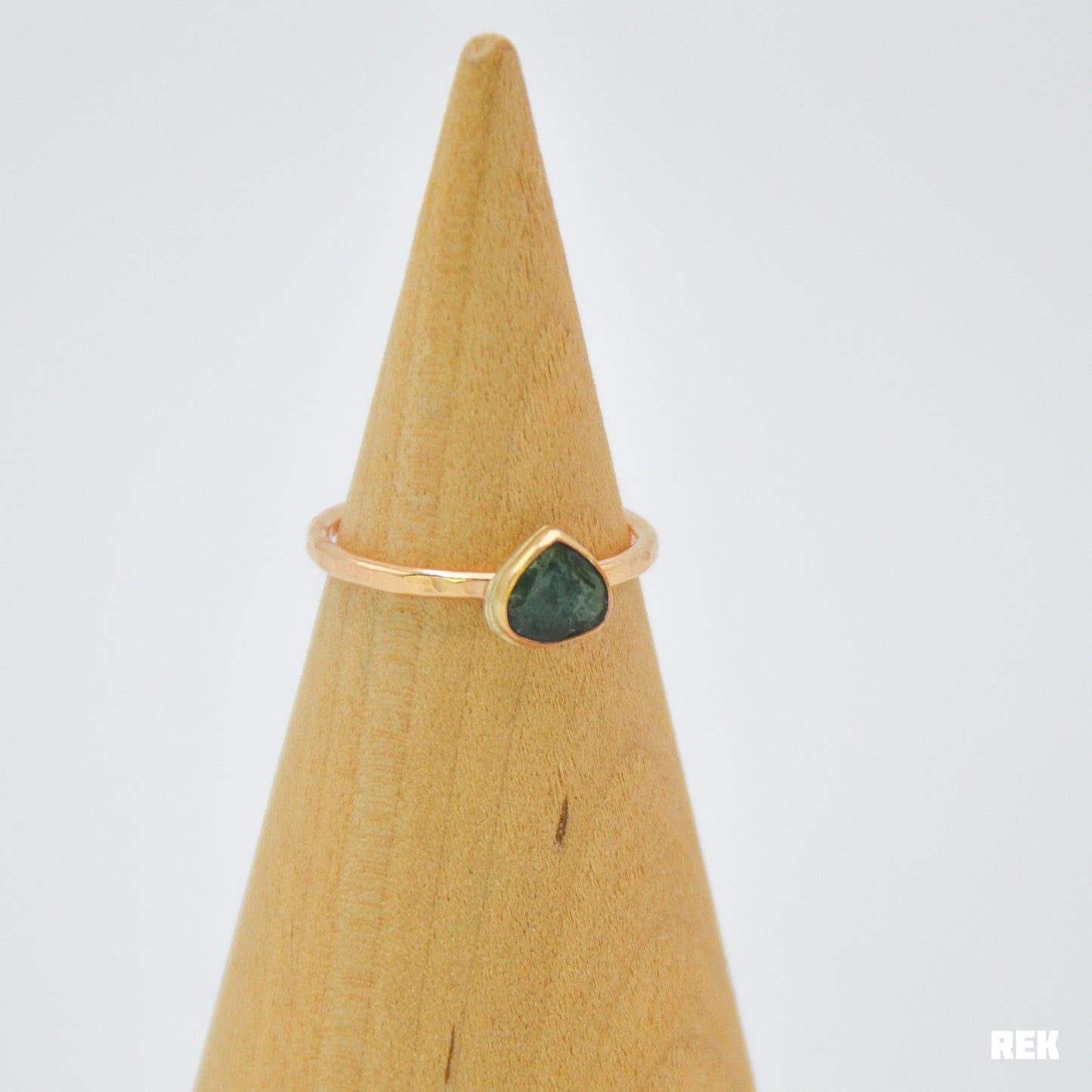 Gold fill rose cut green tourmaline size 7.5