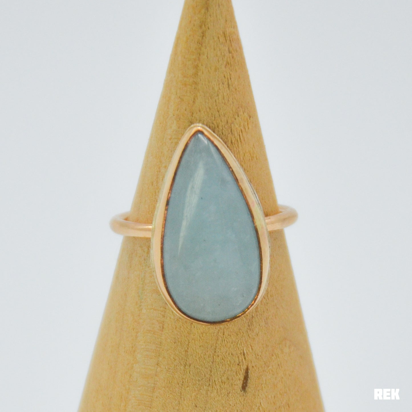 Gold fill xl pear Aquamarine Size 7.25
