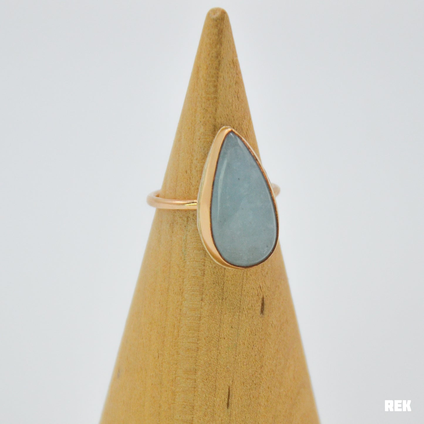 Gold fill xl pear Aquamarine Size 7.25