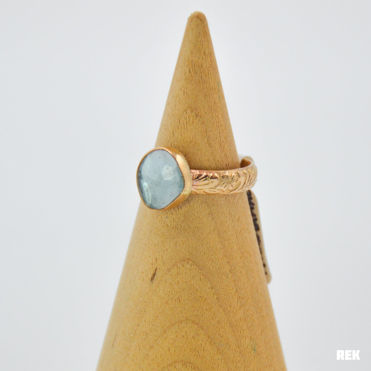 Gold fill rose cut aquamarine Size 7.25