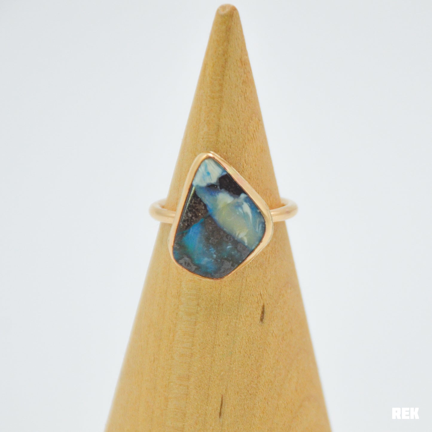 Gold Fill Chunky Australian Boulder Opal Size 8