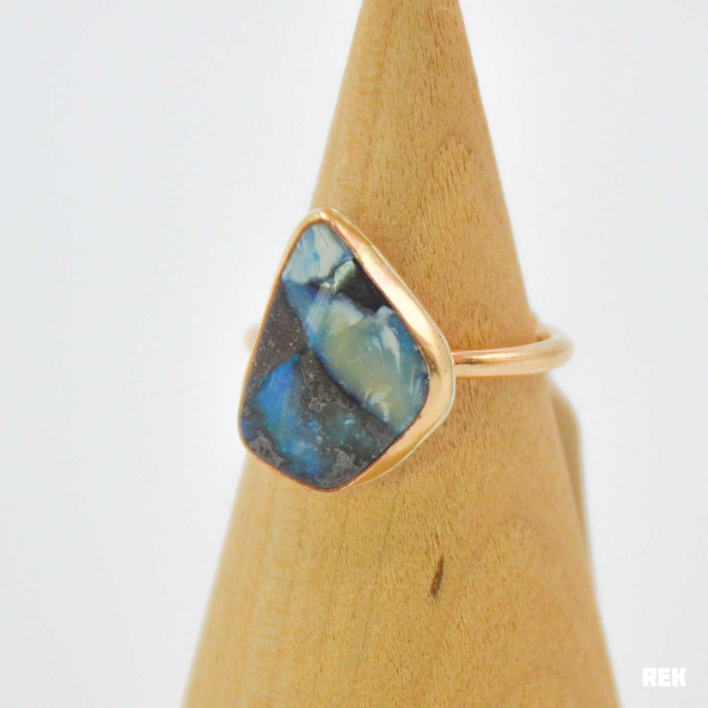 Gold Fill Chunky Australian Boulder Opal Size 8