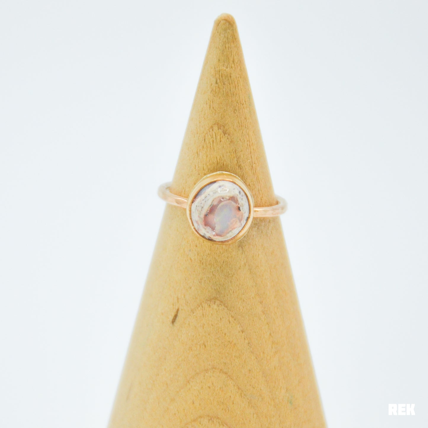 Gold fill Mexican Fire Opal Size 6.5