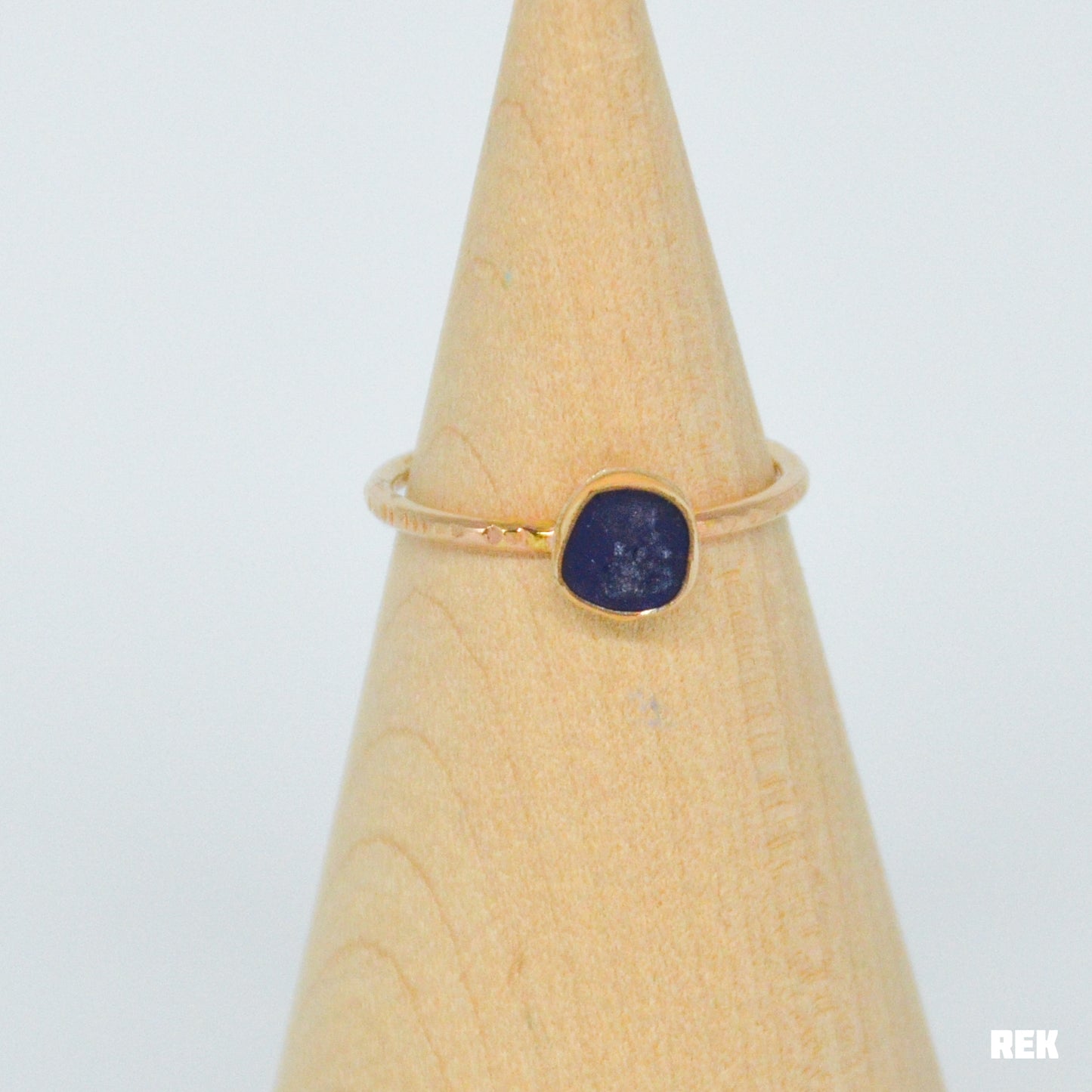 Gold Fill Cobalt Sea glass size 8.25