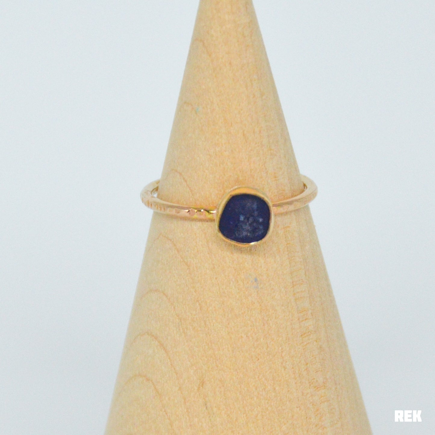 Gold Fill Cobalt Sea glass size 8.25
