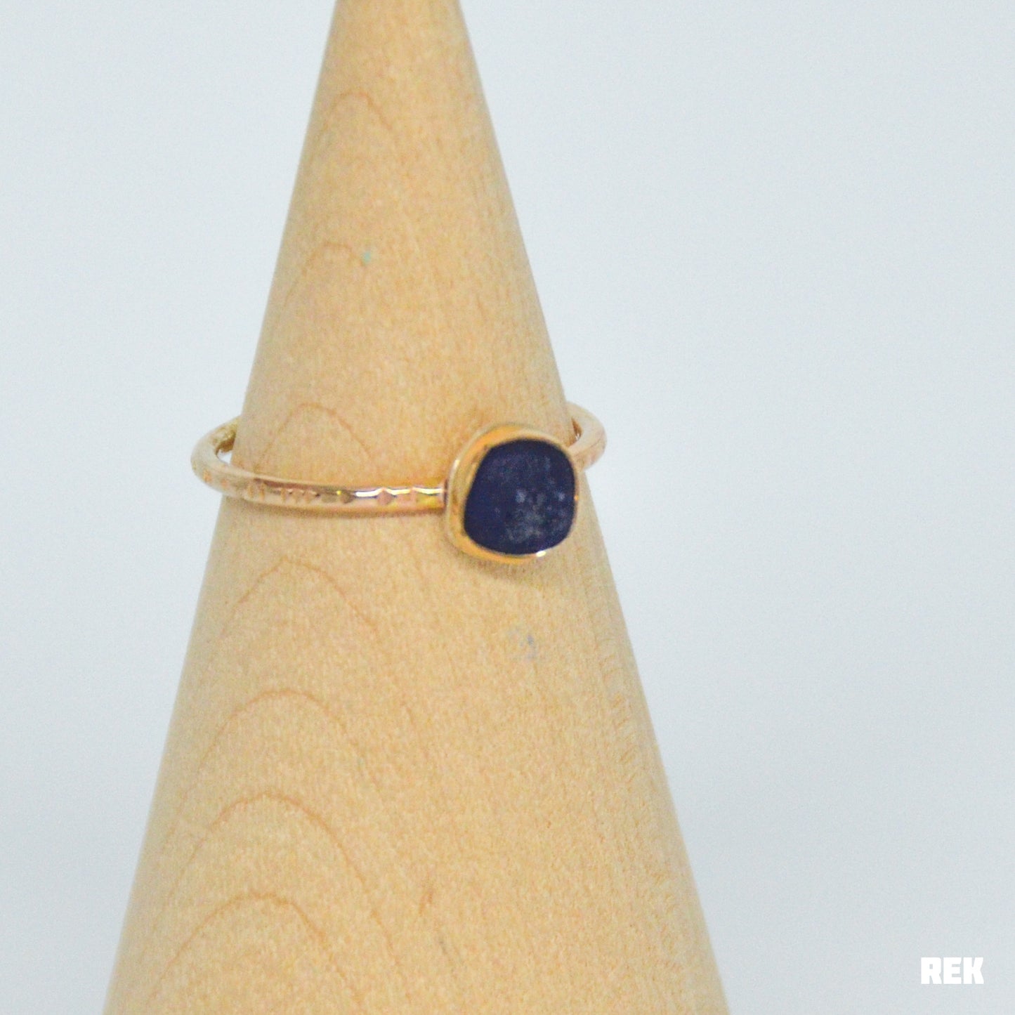 Gold Fill Cobalt Sea glass size 8.25