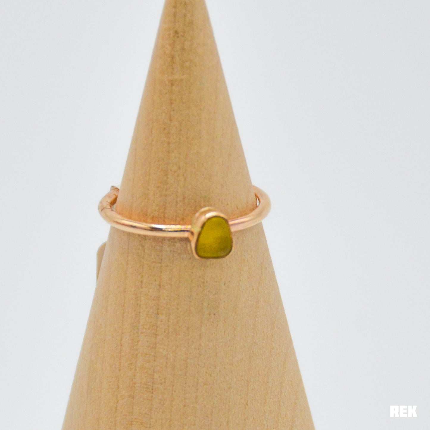 Gold fill yellow sea glass size 7.25
