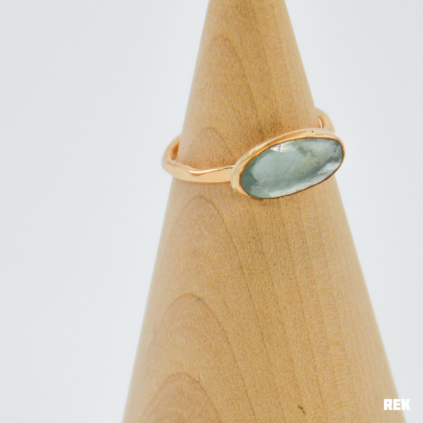 Gold fill rose cut horizontal aquamarine size 7.75