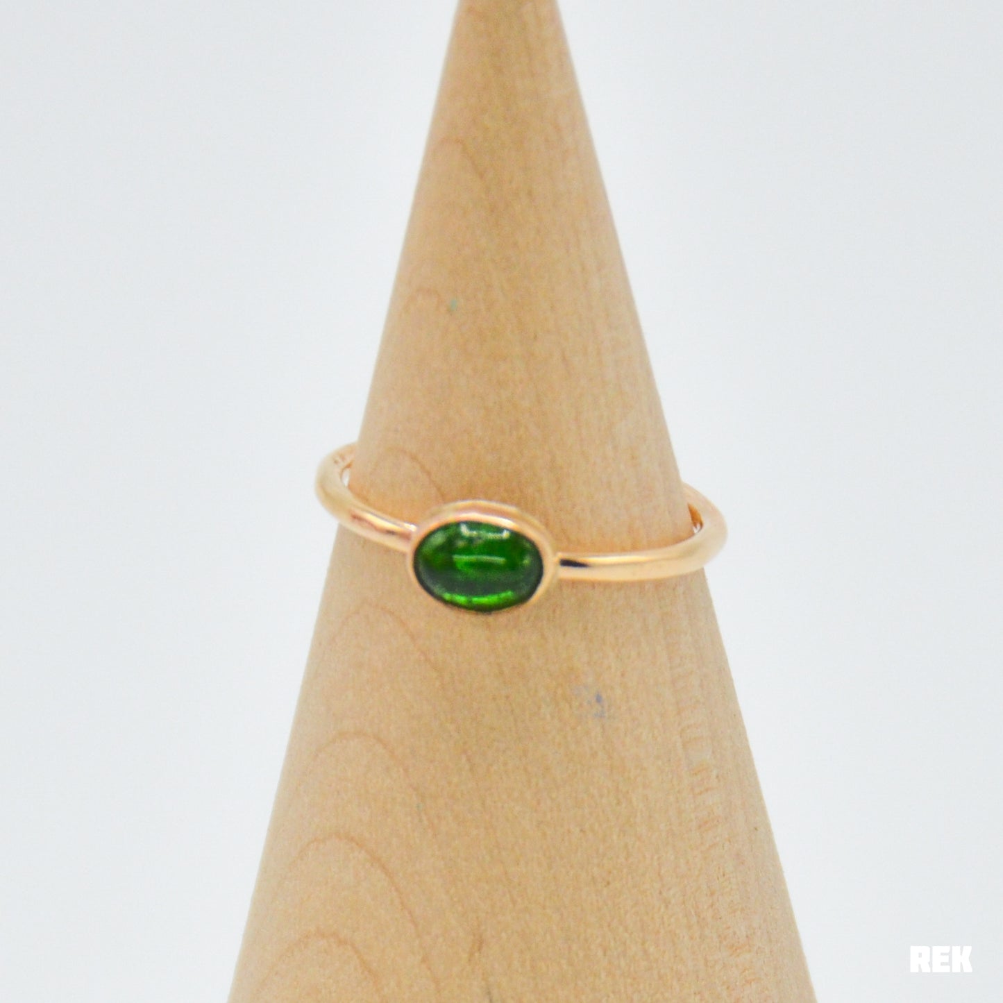 Gold fill horizontal green tourmaline size 8.25