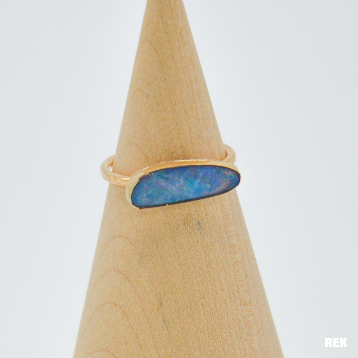 Gold fill horizontal Australian opal size 8.5