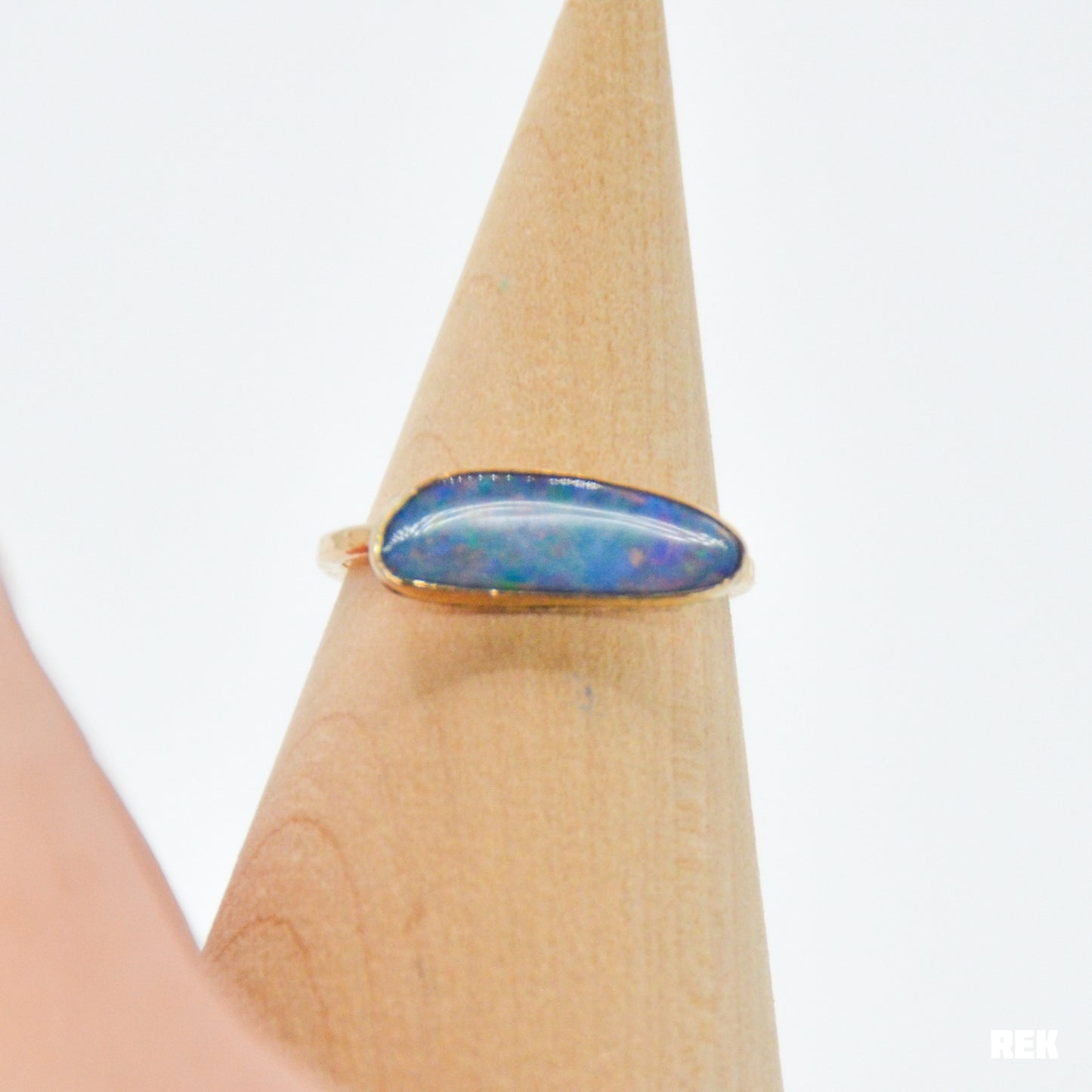 Gold fill horizontal Australian opal size 8.5