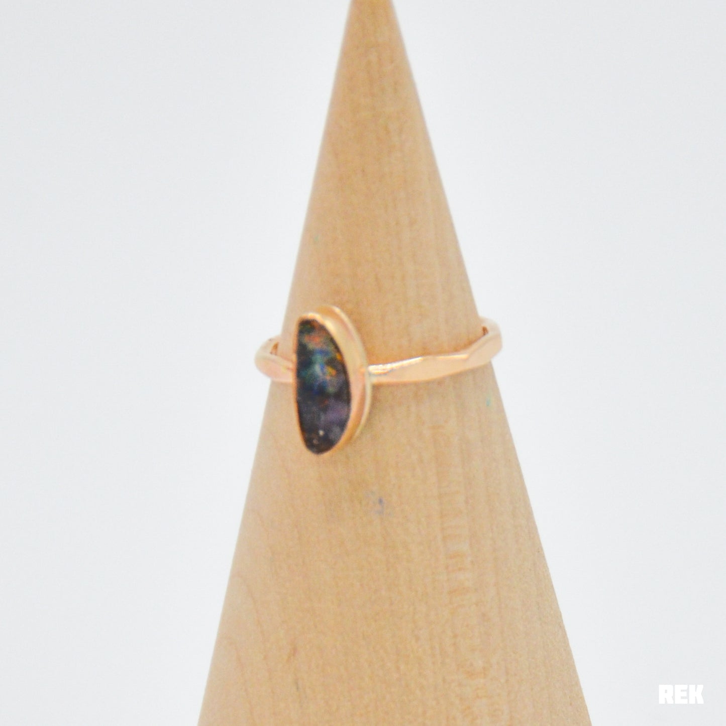 Gold fill mini Australian Boulder Opal size 6.75