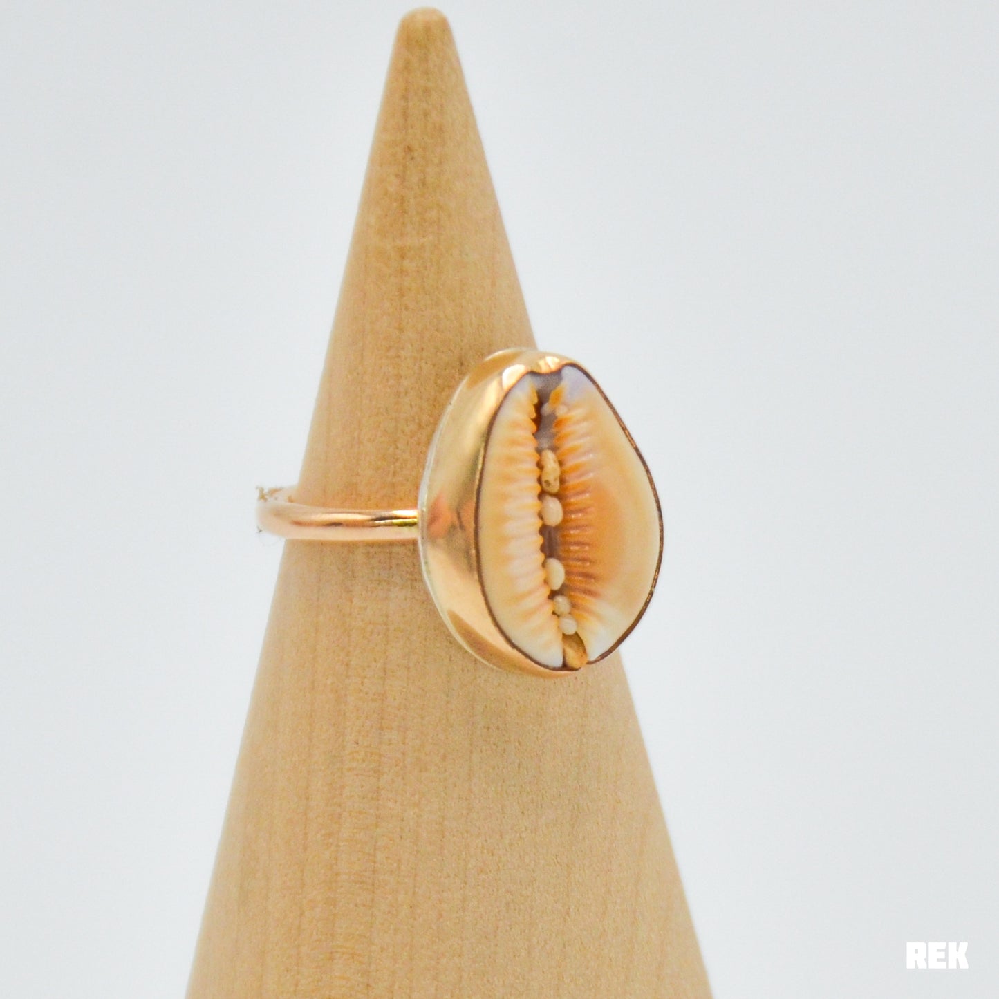 Gold fill cowrie shell size 7
