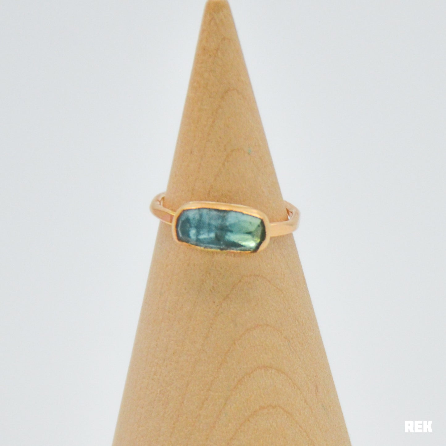Gold fill horizontal rose cut tourmaline size 6.75